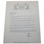 1959 Letter To Bobby Jones From Architect George W. Cobb w/ANGC Par-3 Course Content