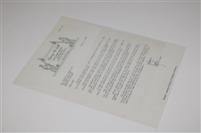 1959 Letter To Bobby Jones From Architect George W. Cobb w/ANGC Par-3 Course Content