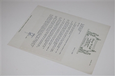 1959 Letter To Bobby Jones From Architect George W. Cobb w/ANGC Par-3 Course Content