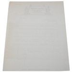 1959 Letter To Bobby Jones From Architect George W. Cobb w/ANGC Par-3 Course Content