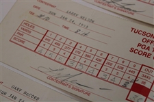 Furyk, Strange, Singh & Nine (9) Others Signed 1993 & 1994 Tuscon National Tournament Used Scorecards 