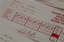 Furyk, Strange, Singh & Nine (9) Others Signed 1993 & 1994 Tuscon National Tournament Used Scorecards 