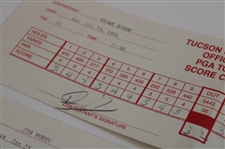 Furyk, Strange, Singh & Nine (9) Others Signed 1993 & 1994 Tuscon National Tournament Used Scorecards 