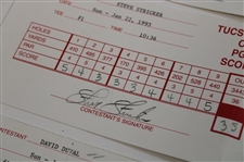 Faldo, Daly, Sutton & Five (5) Others Signed 1995 & 1999 Tuscon National Tournament Used Scorecards