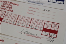 Faldo, Daly, Sutton & Five (5) Others Signed 1995 & 1999 Tuscon National Tournament Used Scorecards