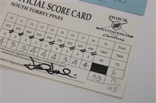 Daly, Duval, Cink & Five (5) Others Signed Undated & 1999 Buick Invitational Tournament Used Scorecards