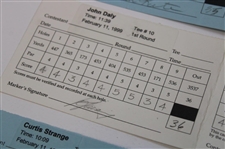 Daly, Duval, Cink & Five (5) Others Signed Undated & 1999 Buick Invitational Tournament Used Scorecards