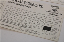Lehman, Azinger, Kite & Five (5) Others Signed 1993 & 1998 Buick Invitational Tournament Used Scorecards