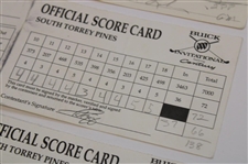 Lehman, Azinger, Kite & Five (5) Others Signed 1993 & 1998 Buick Invitational Tournament Used Scorecards