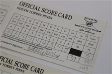 Lehman, Azinger, Kite & Five (5) Others Signed 1993 & 1998 Buick Invitational Tournament Used Scorecards