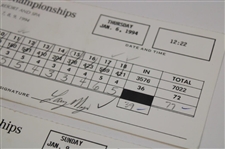 Crenshaw, Mize, Kite & Three (3) Others Signed 1993 & 1994 ToC/Mercedes Tournament Used Scorecards