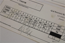 Floyd, Love, Stockton & Five (5) Others Signed 1993 & 1994 ToC/Mercedes Tournament Used Scorecards
