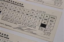 Sutton, Tway, Stricker & Three (3) Others Signed 1994 UA Hawaiian Open Tournament Used Scorecards