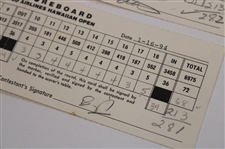 Singh, Irwin, Pavin & Five (5) Others Signed 1994 United Airlines Hawaiian Open Tournament Used Scorecards