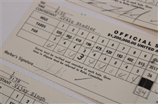 Singh, Irwin, Pavin & Five (5) Others Signed 1994 United Airlines Hawaiian Open Tournament Used Scorecards