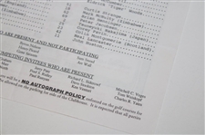 1995 Masters Tournament Thursday Pairing Sheet - Tiger's Masters Debut