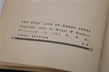 1931 'The Boys Life Of Bobby Jones' First Edition Book by O.B. Keeler