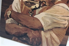 Marquetry Portrait of Self Portrait Print on Board by Tony Jacklin - WGHoF Collection
