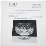 Brad Bryant’s 2008 Memorial Tournament Waterford Glass Bowl