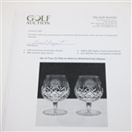 Brad Bryant’s Set of Two (2) PGA of America Waterford Ale Glasses