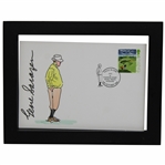 Gene Sarazen Signed Personal Framed Hole In One Postage Stamp Cachet JSA ALOA