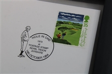 Gene Sarazen Signed Personal Framed Hole In One Postage Stamp Cachet JSA ALOA