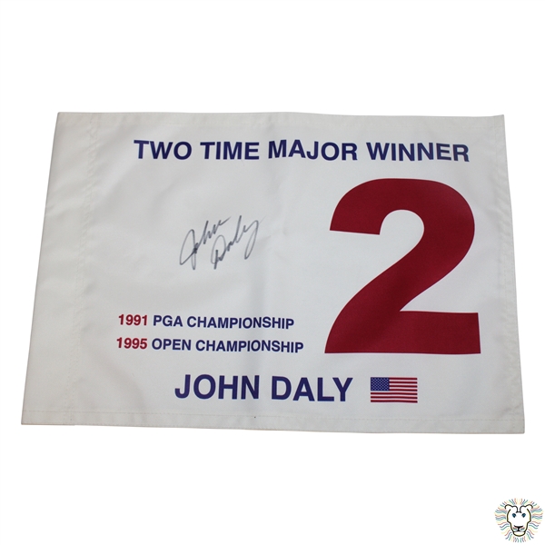 John Daly Signed 2 Time Major Winner Flag - Daly Collection JSA ALOA