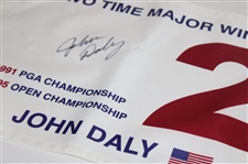 John Daly Signed 2 Time Major Winner Flag - Daly Collection JSA ALOA