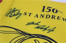 John Daly & John Daly Jr Signed 2022 OPEN Championship at St Andrews Yellow Flag JSA ALOA