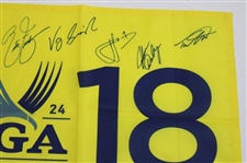 Koepka, Thomas, Daly & 11 others Signed 2024 PGA Championship At Valhalla Flag JSA ALOA