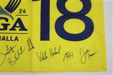 Koepka, Thomas, Daly & 11 others Signed 2024 PGA Championship At Valhalla Flag JSA ALOA