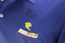 John Daly Signed Dark Blue Cool Fish Collared Shirt with Sponsors JSA ALOA