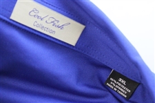 John Daly Signed Dark Blue Cool Fish Collared Shirt with Sponsors JSA ALOA