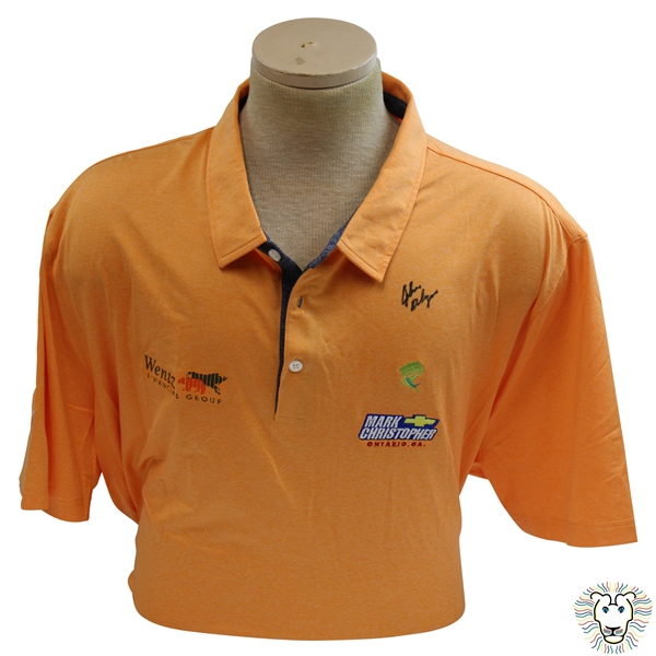 John Daly Signed Orange Cool Fish Collared Shirt with Sponsors JSA ALOA