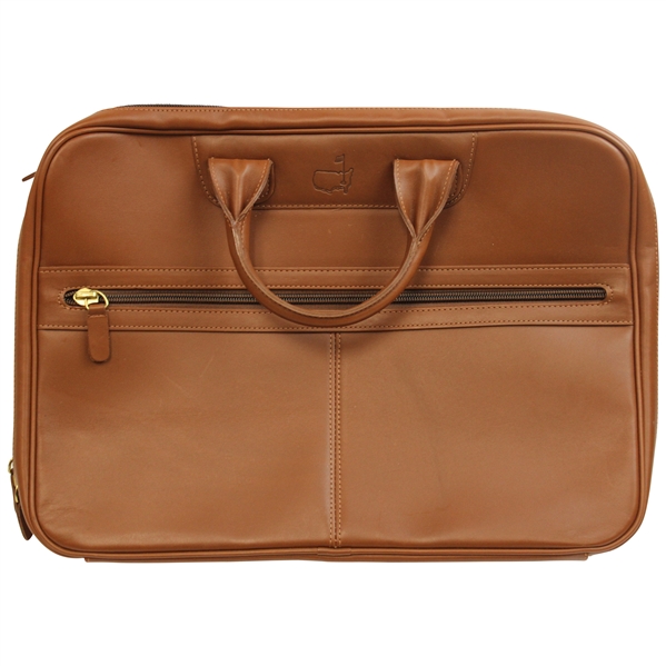 Masters Tournament Logo Brown Leather Laptop Bag w/Box