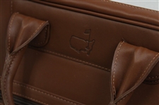 Masters Tournament Logo Brown Leather Laptop Bag w/Box