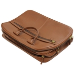 Masters Tournament Logo Brown Leather Laptop Bag w/Box