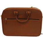 Masters Tournament Logo Brown Leather Laptop Bag w/Box