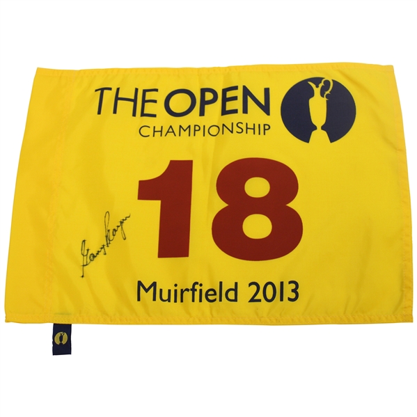 Gary Player Signed 2013 Open Championship at Muirfield Flag JSA ALOA