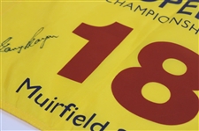 Gary Player Signed 2013 Open Championship at Muirfield Flag JSA ALOA