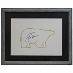 Jack Nicklaus Signed Original Golfer Bear Logo - Framed JSA ALOA