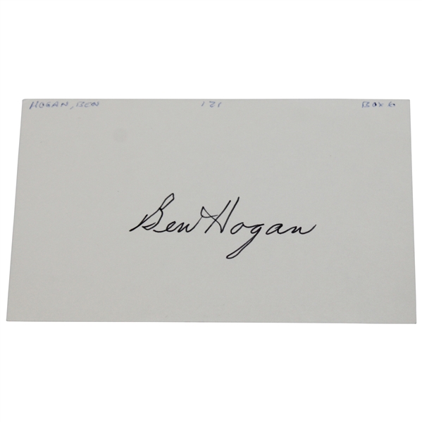 Ben Hogan Signed Index Card JSA ALOA