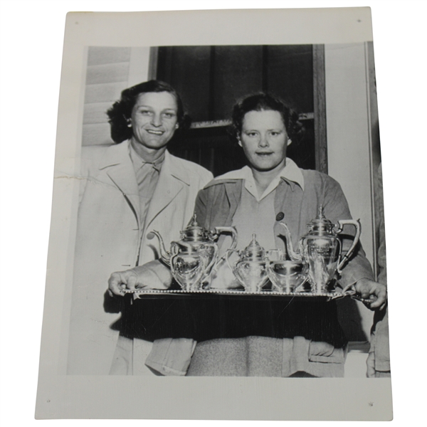 Patty Berg & Babe Zaharias 1949 Photo Tampa Womens Open Tournament Trophies Photo