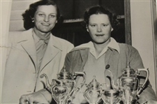 Patty Berg & Babe Zaharias 1949 Photo Tampa Women's Open Tournament Trophies Photo