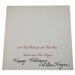 Ben Hogan Signed Seasons Greetings Card From Valerie And Ben Hogan JSA ALOA