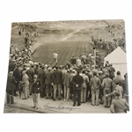 Gene Sarazen Signed Type 1 Keystone Press Photo 1933 Ryder Cup Sarazen Teeing Off Hole #1 JSA ALOA