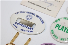 Ten (10) Tournament Contestant Badges - Doral, Crosby, Colonial & more - Charles Coody Collection