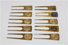 Ten (10) Tournament Contestant Divot Tools - Citrus, Cleveland & others - Charles Coody Collection