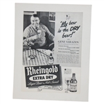 Gene Sarazen Rheingold Lager Matted Ad w/1954 PGA Professional Golfer Magazine