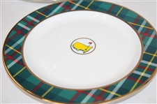 Masters Tournament Set of Four (4) Tartan Porcelain Cocktail Plates in Original Box